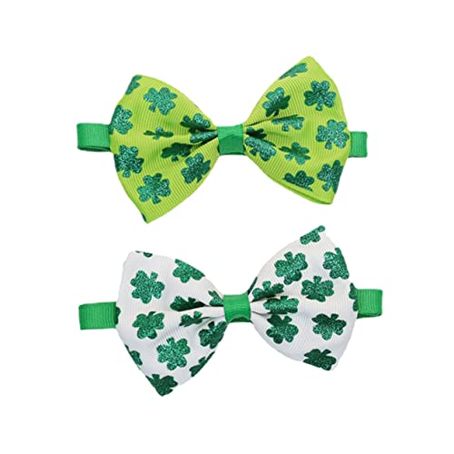 minkissy 2 Stück Fliege St. Patricks Day Hundekrawatte St. Patrick s Day Hundekrawatten Haustier Halsband Charms St. Patrick s Day Welpenhalsband verstellbar Katzenhalsband Irish Decor Band Cosplay von minkissy