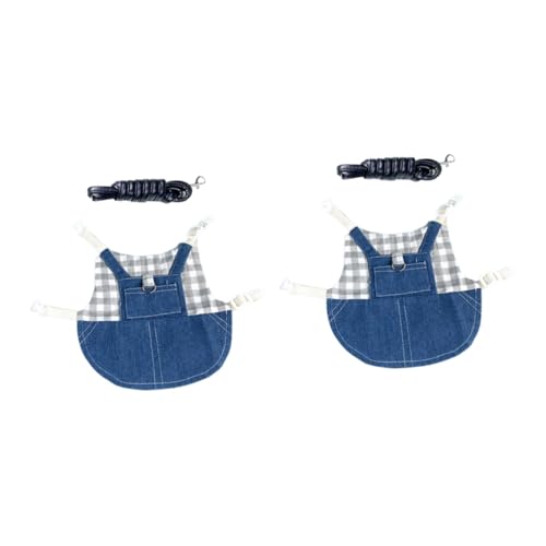 minkissy 2 Stück Meerschweinchen Kaninchen Kleidung Häschen Geschirr Häschen Leine Haustiere Geschirr Niedlich Kaninchen Kleidung Pullover Ornamente Kleine Haustier Leine Denim Tank Top Katze Leine von minkissy