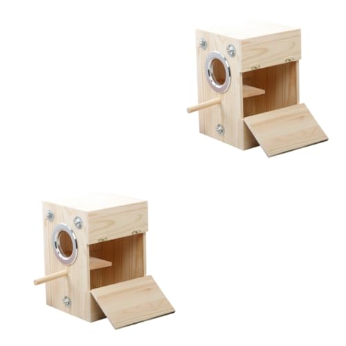 minkissy 2 Stück Vogelbrutkasten Holz Vogelhalter Sittichkäfig Keramik Eier für Nistkästen Vogel?Papagei?? Kleines Vogelhaus Holz Vögel Nest Voliere Holz Vogelkoffer Holzhaus Wellensittich von minkissy