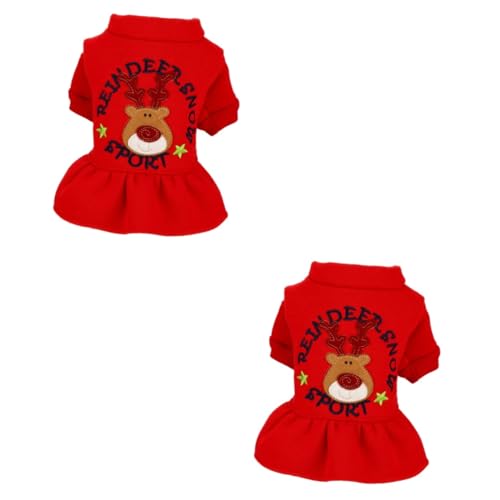 minkissy 2 Stück Weihnachten Haustier Rock Hund Weihnachten Outfit Hund Rock Weihnachten Katze Rock Weihnachten Thema Bekleidung Hund Kostü Welpen Grün Kleid Rot Formal Kleid Haustier Kleidung von minkissy