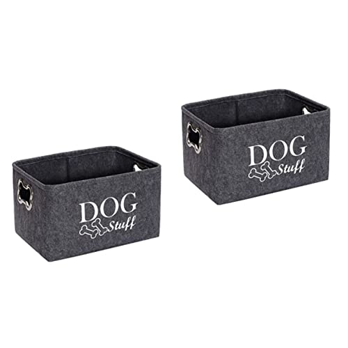 minkissy 2 pcs storage box dog basket for toys pet toy storage container dog toy storage baskets Pet Toy Accessory Basket storage holder Toy Storage Case the cat small dog Felt cloth office von minkissy