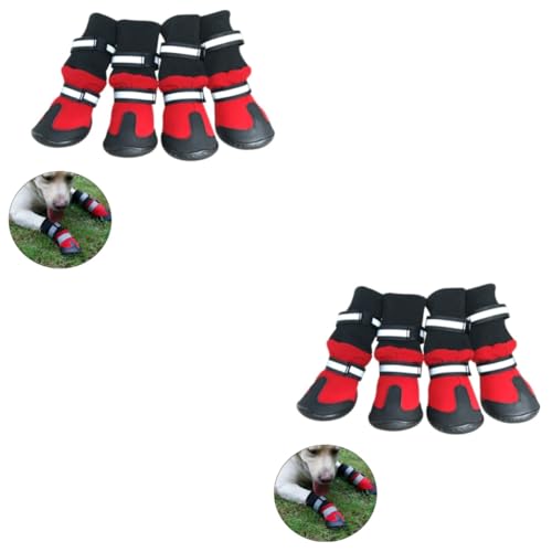 minkissy 2 x Haustier-Hundeschuhe, Winterschuhe, Sohlenschutz, Schuhe für Hunde, rutschfeste Haustierschuhe, kurze Stiefel, wasserdichte Hundeschuhe, Anti- Hundeschuhe, Welpen, Haustiere, von minkissy