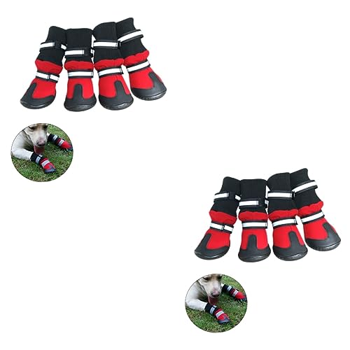 minkissy 2 x Hundepfotenstiefel für Hunde, rutschfeste Hundeschuhe, Anti-Hundesocken, Outdoor-Hundeschuhe, warme Stiefel, Haustier-Schneeschuhe, rutschfeste Haustierschuhe, Winterstiefel, Samojede von minkissy