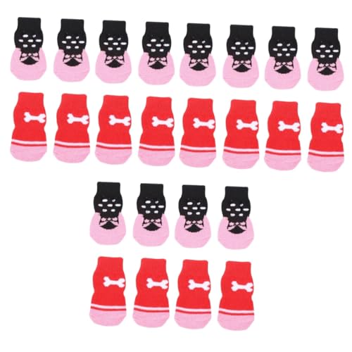 minkissy 24 STK Haustier socken Weihnachtssocken für Haustiere Socken für den Winter hundesocken Dog Socks Hundeschuhe weihnachtlicher Pfotenschutz Weihnachten Haustierschuhe Stricken von minkissy