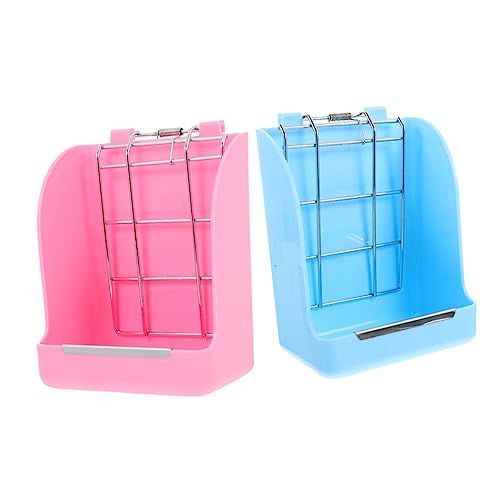 minkissy 2Pcs Feeding Frame Chinchilla Food Bowl Guinea Pig Food Holder Guinea Pig cage Rack Holder Feeding Rack Grass Food Holder Rabbit Hamster Food Rack von minkissy