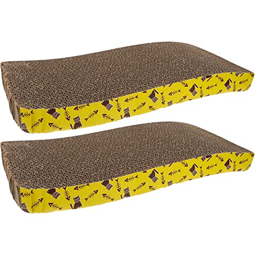 minkissy 2Pcs cat Scratching Post Reusable cat Scratch pad Corrugated Scratch Pads cat scratchers for Indoor Cats cat Scratcher Toys cat Scratching pad bite Side pad Corrugated Paper von minkissy