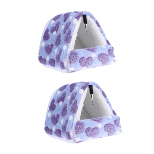 minkissy 2St Hamster Schlafsack Chinchilla-Bettwäsche Igel-Nestbett Nymphensittich-Spielzeug Spielzeuge kleines Tierbett Haustierbetthaus Haustier warmes Meerschweinchen Rohr Violett von minkissy