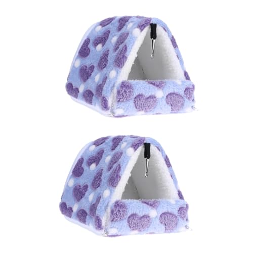 minkissy 2St Hamster warmes Nest Hamsterversteck haustierbett pet Bed Zubehör für Meerschweinchenkäfige Schlafsack schlafendes Nest -Bett Hamsterkäfig Violett von minkissy