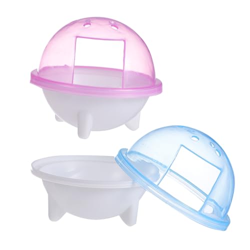 minkissy 2St Hamsterbad Plastikbehälter Hamster Badezimmer Toilette Sandkasten für Hamster Badewanne Hamster-Plastik-Badezimmer kleines Tierbad Haustier Container UFO Kleine Tiere Käfig von minkissy