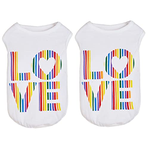 minkissy 2St Haustierweste Kätzchen-Kleidung Hund Hemd Sommerkleider Tanktops Welpen-Shirts Sommerkleidung für Welpen atmungsaktiv einstellen abheben Katzenkätzchen Hündchen Baumwolle Weiß von minkissy