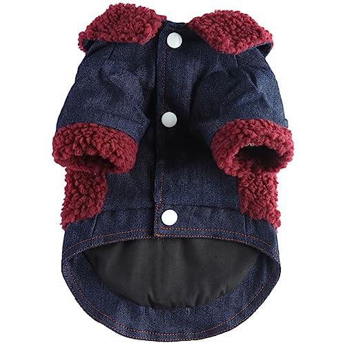 minkissy 2St Kleidung für Haustiere Cosplay-Kostüme Trim Mantel Denim-Outfit Hundemäntel für mittelgroße Hunde Hündchen-Hoodie Haustiermantel Winterjacke für Welpen Haustier-Outfit Revers von minkissy