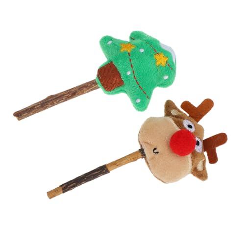 minkissy 2pcs Beißstab Katze Snack Essbare Sticks Katze Minze Spielzeug Kätzchen Silvervine Spielzeug Katze Kätzchen Spielen Spielzeug Katze Zahnen Spielzeug Holz Spielzeug Cartoon Kätzchen Spielzeug von minkissy