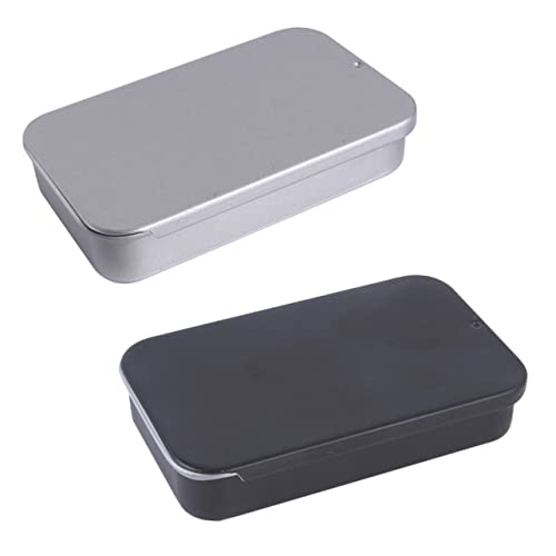 minkissy 2pcs Box bird training food box hinged tin container metal tin slide lid cosmetic tins with lids birds feeders for outside Pet Supplies Papagei terrarium slider Stainless steel von minkissy