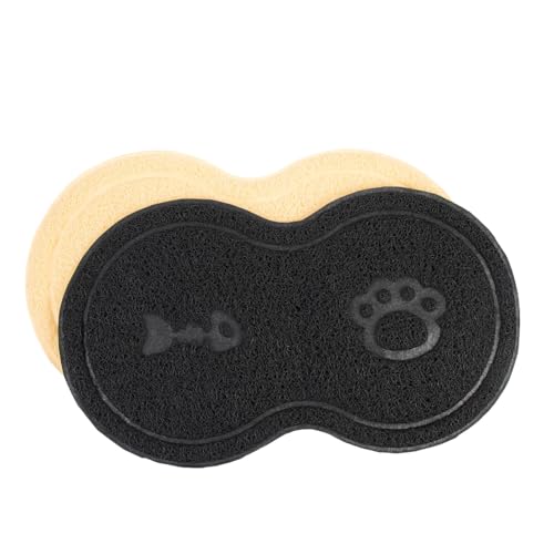 minkissy 2pcs Cat Litter Mat Dog Food Mat Cat Mats for Litter Feeding Mat Pet Bowl Placemat Litter Mat Cat Litter Tray Mat Bowl Mat for Floors Cat Litter Pad Trash Tray Pet Cat Pvc von minkissy