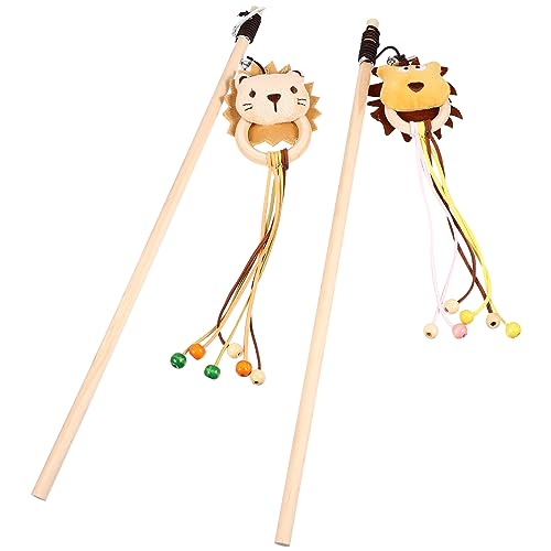 minkissy 2pcs Cat Toy Ball Kitten Wand Toys Cat Snake Toy Kitten Rat Toys Funny Cat Wand Toy Cats Teasing Toys Chicken Toy Cat Fishing Pole Toy Chicken Cat Toy Plush Toy Tease Wooden von minkissy