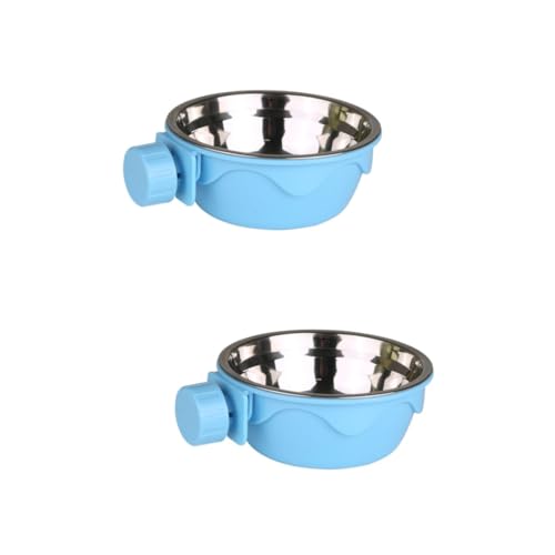 minkissy 2pcs Fixed Pet Bowl Detachable dog bowl cat feeding coop cage cup feeder hanging hamster bowl bird supplies Removable Water Food Feeder puppy hanging bowl birds plastic container von minkissy