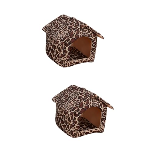 minkissy 2pcs Hundesofa Hundehütte Betten Welpenbett Beheiztes Zelt Waschbar Hundebett Kätzchenbett Haustier Katzenhöhle Kauhundebett Kleines Welpenzelt Kleines Hundebett Etagenbett Faltbar von minkissy