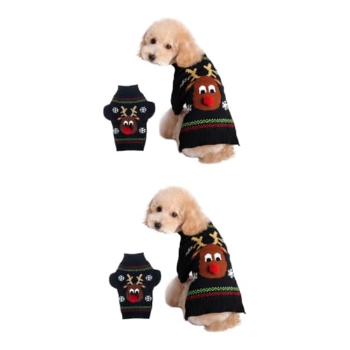 minkissy 2pcs Kleine Hund Outfits Niedlich Pullover Kleine Hund Pullover Hund Pullover für Kleine Hunde Haustier Kleidung Welpen Outfits Welpen Kleidung Kleine Hund Kleidung Hund Weihnachten Pullover von minkissy