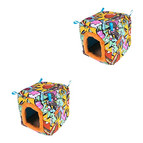 minkissy 2pcs Mini Pet Guinea Bed Hamster Warm House Hängematte Zelt Sittich Käfig Kleintier Bett Vogelkäfige für Sittiche Winter Hamster Käfig Großer Vogelkäfig Winterzelt Vögel Das Bett von minkissy