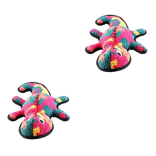 minkissy 2pcs Quietschendes Hundespielzeug Quietschloses Hundespielzeug Gecko Plüschtier Beißspielzeug für Hunde Kleine Hundespielzeuge Stofftier Plüsch Hund Plüschtier Plüsch von minkissy