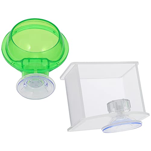 minkissy 2pcs Reptilien Barsch und Futter Wasser Meerschweinchen Käfig Feeder Reptilien Trinkschale Saugnapf Reptilien Schüssel Ratte Hängende Futterspender Aquarium Würmer Feeder Reptisoil Kunststoff von minkissy