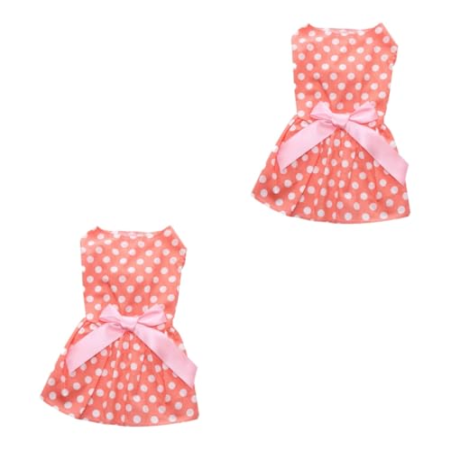 minkissy 2pcs Sleeveless Dresses Small Dog Outfits Summer Dog Clothes Small Dog Dresses Dress with Bow Dress for Summer Small Dog Shirt Summer Blouses Dresses Summer Puppy Pet von minkissy