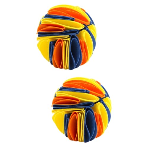 minkissy 2pcs dog sniffing ball teething toys for puppies Pet Sniffing dog toy snuffle treat for dogs dog chew toys for large dogs puppy puzzle food toy dog ball Pearlescent Felt cloth von minkissy