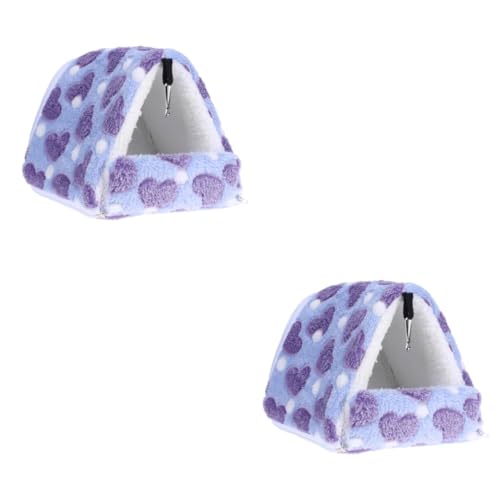 minkissy 2pcs hamster hideout small animals house hedgehog nest bed guinea pigs nest hammock accessories fleece sleeping bag guinea pig cage accessories pet bed purple chinchilla cute von minkissy