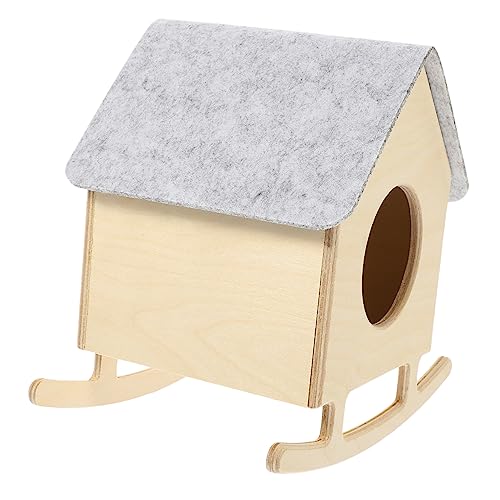 minkissy 2pcs hamster nest mouse bedding hamster hideaway hamster resting place hamster bed small animal cave bed small pets woodland gerbils rocking bed Hiding Place supplies winter wooden von minkissy