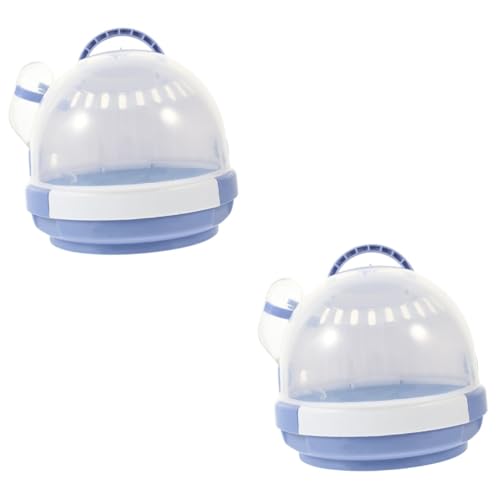 minkissy 2pcs hamster takeaway cage guinea pig travel case portable hamster travel case small animal carrier hamster travel bag small rabbit cage plastic Chinchilla cage von minkissy