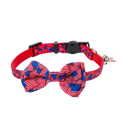 minkissy 2pcs pet collar Adjustable Dog Neckties Collar bowknot pet neck collar Flag Design Collar bow tie collar for dog pet necklace bowknot American flag collar Cat the summer rope alloy von minkissy