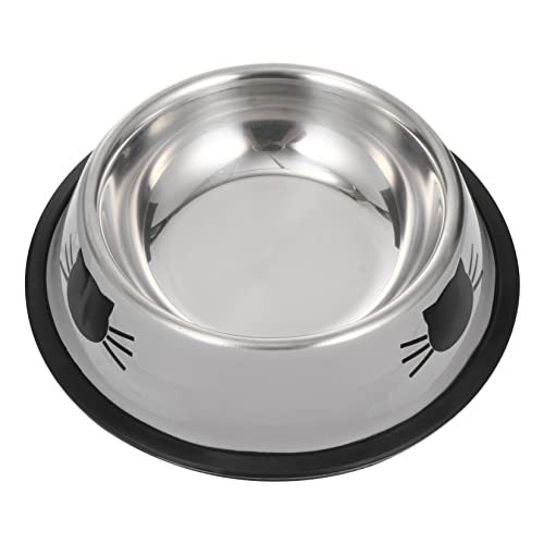 minkissy 2pcs stainless steel cat bowl gray dog feeder stainless steel dog bowls puppy dish bowl dog feeding bowl thicken pet feeders cat water dishes dog water bowl food plate to feed von minkissy