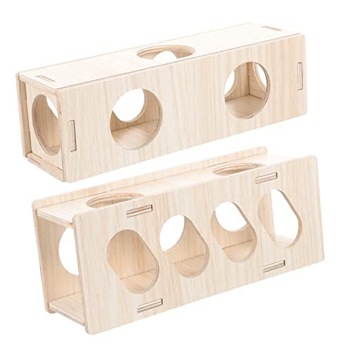 minkissy 2st Hamster-Tunnel-Spielzeug Kiefernspäne Kleine Haustiere Trainieren Spielzeug Kaninchen Labyrinth Meerschweinchen Versteck Tierspielzeug Aus Holz Hamsterbedarf Kätzchen von minkissy