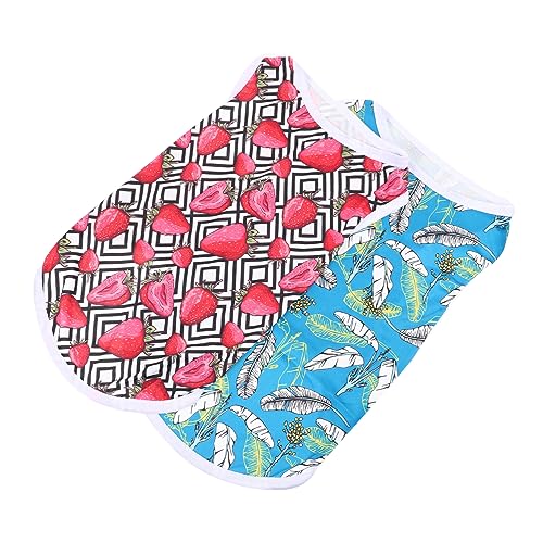 minkissy 2St Haustierweste kühlendes Hemd Hundes Hundehemden pet Supplies haustierbedarf Pyjama-Shirt Sommerhemden Bequeme Welpenkleidung dekoratives Welpenhemd Sommerkleid Hawaii von minkissy