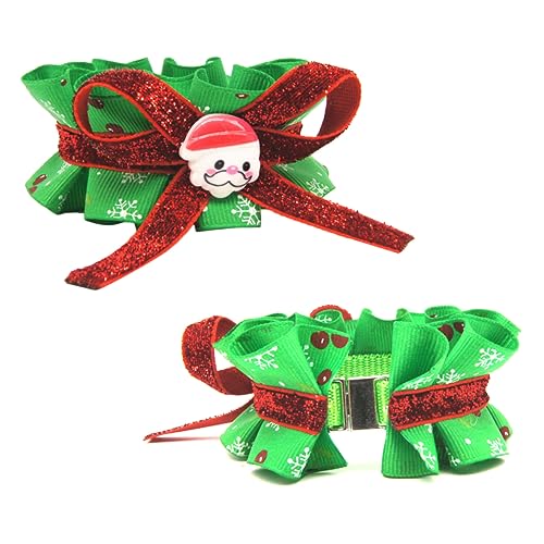 minkissy 2St Welpen bunter Kragen Weihnachtshundefliege verstellbare Welpenhalsbänder für Wurf Haustier Hundehalsband Nackenzubehör für Haustiere Halloween Kleidung von minkissy