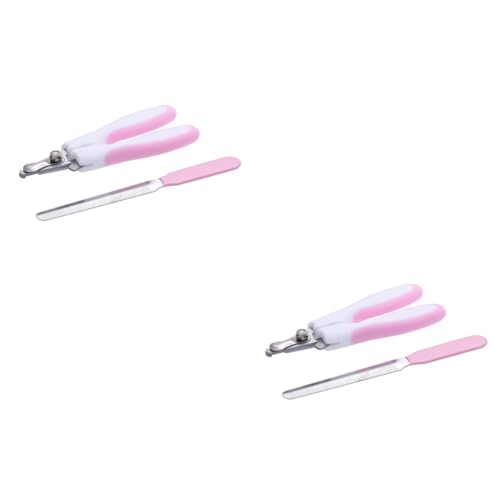 minkissy 2St nagelknipser für welpen Haustierpflegewerkzeug Trimmer Zahnbürsten Nagelknipser für Hunde Haarschneidemaschine für Hunde Hündchen Schleifer Schönheitsschere Schermaschinen Rosa von minkissy
