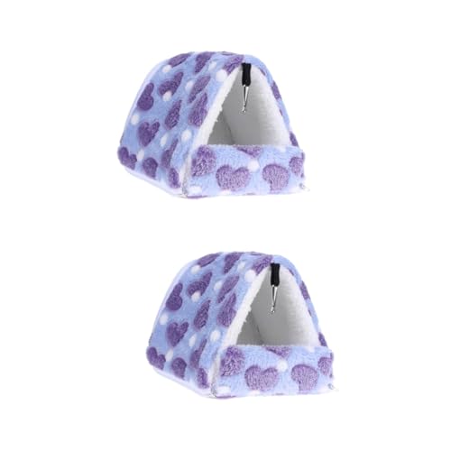 minkissy 2st Schlafbett Für Hamster Hamster-hängematte Hamster Winternest Spielzeug Ratten Haustier Warmes Puinea Schweine Warmes Schlafsack Violett Mini Käfig Für Meerschweinchen von minkissy