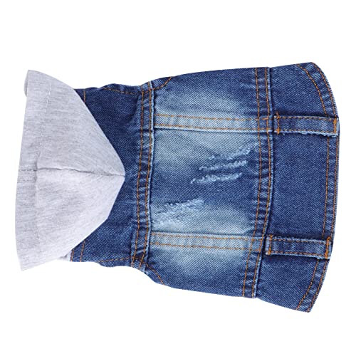 minkissy 2st Jeansbluse Welpenkleidung Großes Hundeshirt -Shirt -Sweatshirt Partykleidung Für Jeansjacke Haustierzubehör Haustier- - Jacke Mit Hut Weiß Hündchen von minkissy