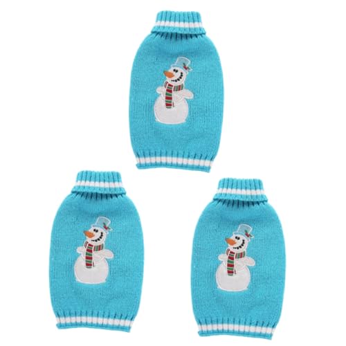 minkissy 3 Pcs Katze Warme Kleidung Niedlich Hund Pullover Hund Warme Strickwaren Chrismas Pullover Kleine Hund Pullover Katze Winter Sweatshirt Welpen Kostüme Hund Strickpullover Weihnachten Kleidung von minkissy