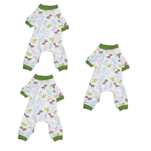 minkissy 3 STK Dino-Hundekostü Hunde-Pyjamas Flanell-Pyjama für Hunde Welpe Kinderpyjamas Kleider Party-Hundetuch Haustierkleidung Trainingsanzug Hundekleidung vierbeinige Kleidung von minkissy