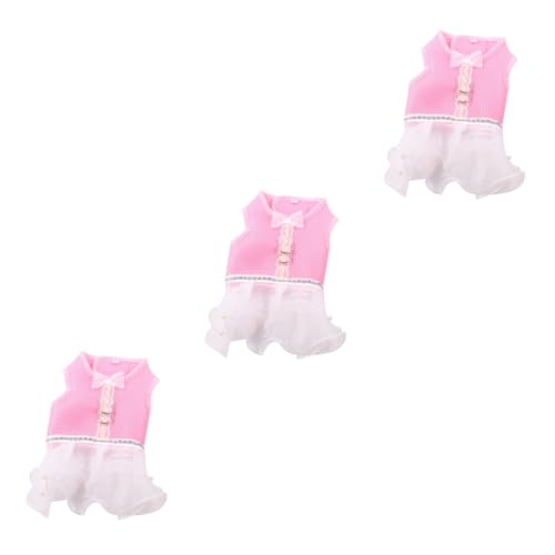 minkissy 3 STK Hund warmes Tuch Hemdkleider Hauskatze Kleid Hemdblusenkleider Hundeprinzessin-Shirt Spitzenkleid Mantelkleid formelle Kleidung Haustierkleidung Heimtierbedarf Weste Geschirr von minkissy