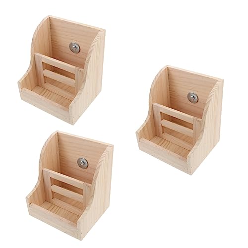 minkissy 3 Sätze Grasständer Aus Holz Für Haustiere Hamsterversorgung Hamster-Accessoire Häschen-Feeder Futterspender Für Haustiere Grasfresser Aus Holz Gestell Hölzern Eingebaut Chinchilla von minkissy