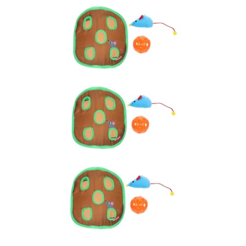 minkissy 3 Sätze Katzen Spielzeug Mäuse Schlagen EIN Maulwurfsspielzeug Löcher Katzenspielzeug Haustiertür Für Glasschiebetür Schiebetür Hundetür Einsatz Versteck Spiel Stoff Lustige Katze von minkissy