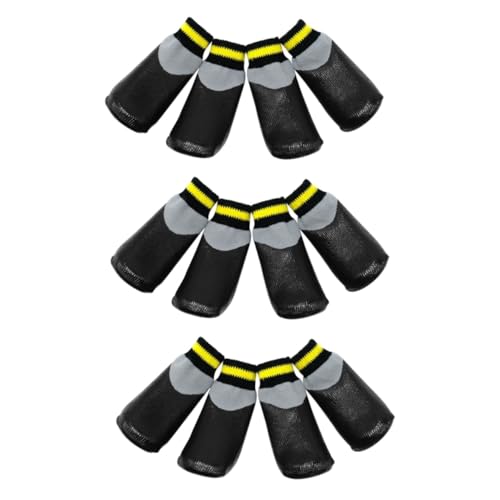 minkissy 3 Sets Haustier-Hundeschuhe, wasserdichte Hundeschuhe, Haustiersocken, wasserdichte Socken, Hundeschuhe für Hartholzböden, flauschige Stiefel, rutschfeste Schuhe, wasserdichte Füßchen, von minkissy