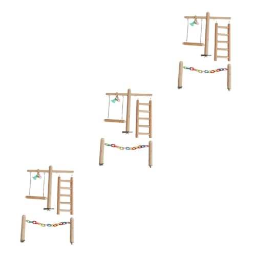 minkissy 3 Sets Vogel Kletterleiter Papagei Kauspielzeug Vogel Klettern Hängende Spielzeug Vogelkäfige für Nymphensittiche Papagei Schaukel Spielzeug Vogel Beißspielzeug Vogel Spielplatz Vogelstange von minkissy