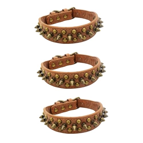 minkissy 3 Stück Haustier Hundehalsband Haustier Halsband Niet Pet Supplies von minkissy