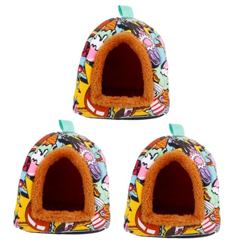 minkissy 3 pcs pet nest guinea habitat accessories pet cave bed puppy sleeping bed hanging bed cage dog cozy cave bird hanging hammock cat bed house bird cave soft squirrel cage von minkissy