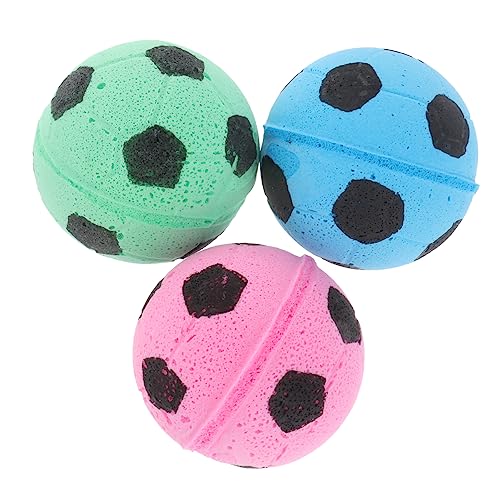 minkissy 3 stücke Fußball Spielzeug Kauspielzeug Haustier Spielzeug Katze Fußball Spielzeug Pet Suppies Stuffed Toys für Katzen Haustier Ball Spielzeug Katze Spielzeug Haustier Fußball Spielzeug Katze von minkissy