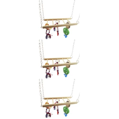 minkissy 3 stücke Hamster Spielzeug Klettern Leiter für nymphensittiche Spielzeug papagei Spielzeug papagei hängebrücke meerschweinchen holzbrücke juguetes Hamster hängebrücke Bambus kleine Tiere von minkissy