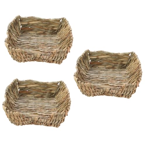 minkissy 3 stücke Haustier Gras Bett Hamster Bett Haustier Liefert Hamster Nest Kleine Haustier Kleine Haustier Bambus von minkissy